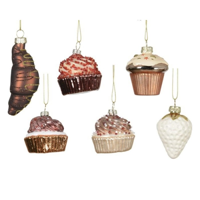 PENDENTI CUPCAKES CORNETTI VETRO H.6.2